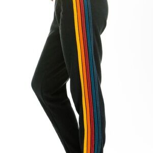 Women’s charcoal Aviator Nation Pants with Stripes